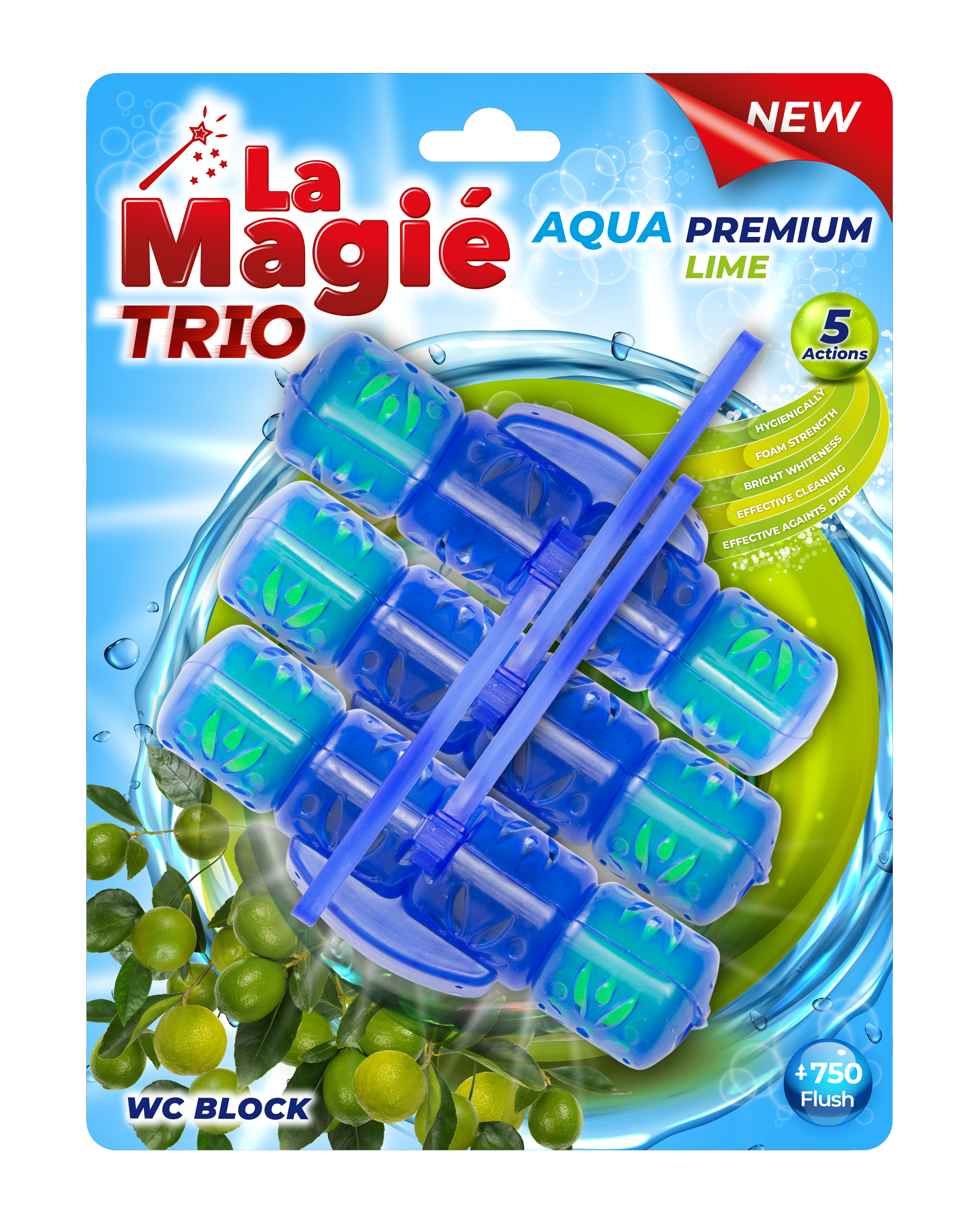 LA MAGIÉ AQUA PREMIUM WC BLOCK TRO 3X40 G LIME